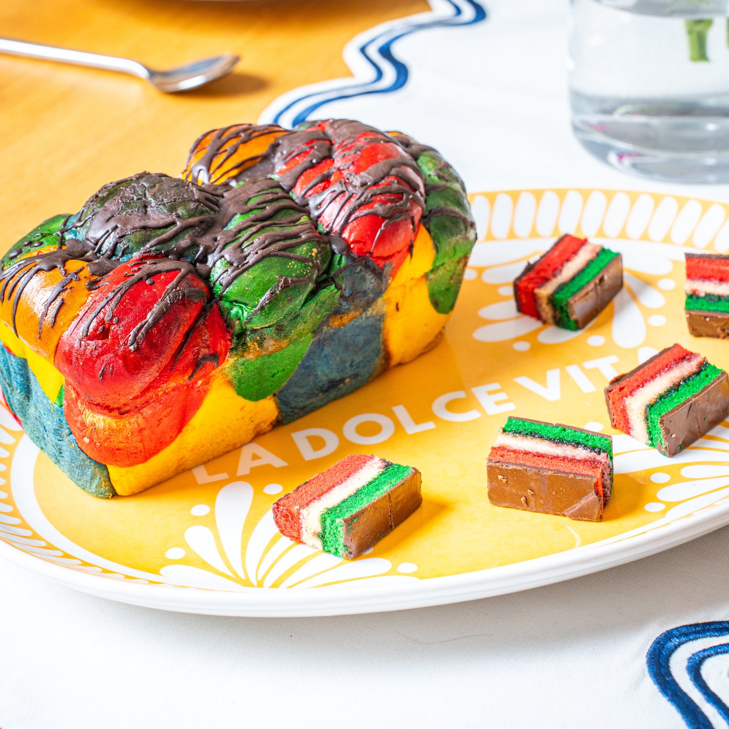 Italian Rainbow Cookie Challah